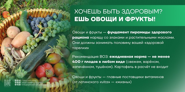 20-26 октября 2025. Неделя популяризации потребления овощей и фруктов